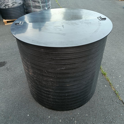 Varile lūkas vāks DN1000 KG caurulei 115 cm - 200 kg slodzes izturība | universāls lūkas vāks, kas izgatavots no plastmasas | cisternas vāks (melns)