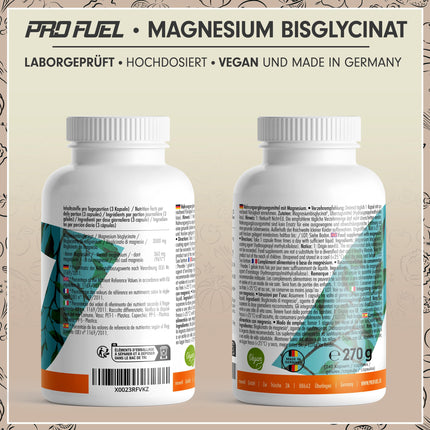 Magnija bisglicināta kapsulas 240x - optimāli augsta deva un bioloģiski pieejama - 360 mg magnija dienā - laboratoriski pārbaudīts ar sertifikātu - 100% vegāns - 80 dienu piegāde