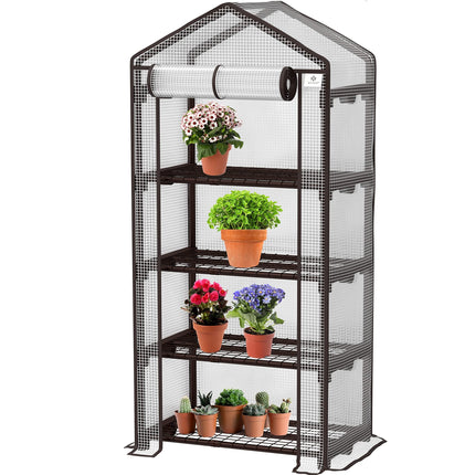 KESSER® Premium 4 līmeņu siltumnīca - 69 x 50 x 158 cm siltumnīca ar 4 plauktiem - vietu taupoša, augstas kvalitātes siltumnīca dārziem un balkoniem, stabila un viegli saliekama