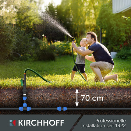 Kirchhoff ūdensvada caurule dārza apūdeņošanai 25 mm x 12,5 m | PE caurule sprinkleru sistēmai | HDPE cauruļu ieguldīšana | DVGW | Dzeramā ūdens caurule | Ražots ES