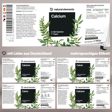 Kalcija tabletes – 800 mg kalcija no kalcija karbonāta vienā dienas devā – 180 tabletes 3 mēnešiem – vegānas, lielas devas, bez nevēlamām piedevām – ražotas Vācijā un laboratoriski pārbaudītas
