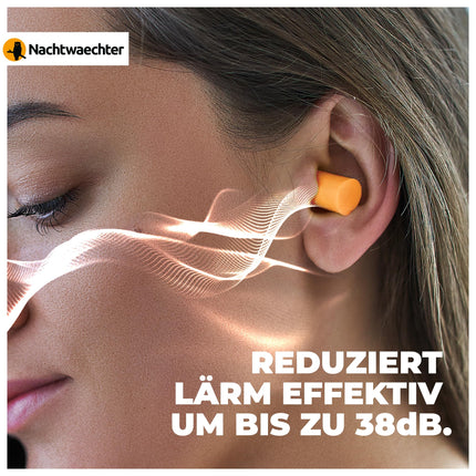 Nachtwaechter ausu aizbāžņi gulēšanai, 140 gab. – Vienreizlietojamie ausu aizbāžņi, 38 dB, mierīgam miegam un pret krākšanu – Miega pumpas, kas ir ideāli piemērotas kā trokšņu aizsardzība ceļojumiem un darbam