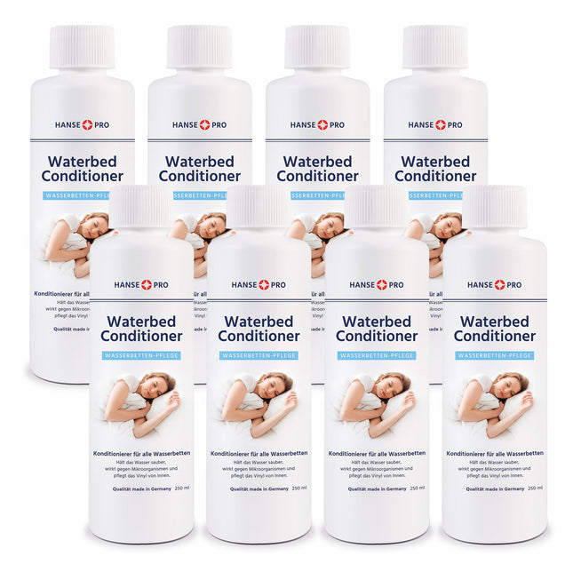Hanse Pro ūdensgultas kondicionieris (8 x 250 ml) I Piemērots visām ūdensgultām I Kondicionieris I Waterbed Care I Ūdensgultas piederumi