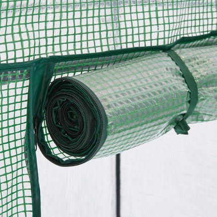 Relaxdays tuneļa tipa siltumnīca, augstums x platums x dziļums: 185 x 125 x 95 cm, iebūvējama siltumnīca ar plauktu, dzelzs un PE, rāvējslēdzējs, zaļa
