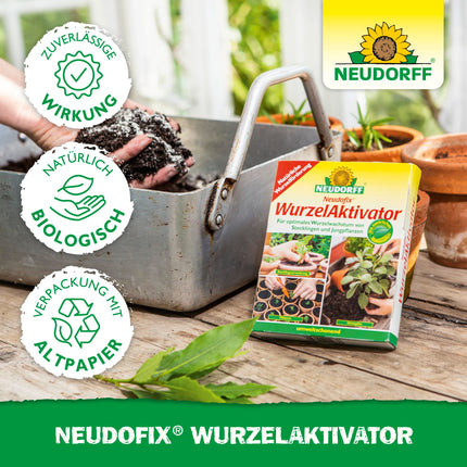 Neudorff Neudofix sakņu aktivators – dabīgs sakņu aktivators optimālai un ātrai spraudeņu un jaunu augu sakņu augšanai, 40 g, daudzkrāsains