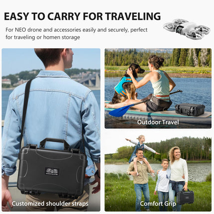 STARTRC Neo Case, ūdensnecaurlaidīgs pārnēsāšanas futrālis DJI Neo Fly More Combo ar RC-N3 tālvadības pulti, Neo Intelligent Flight Battery/Uzlādes centrmezgls