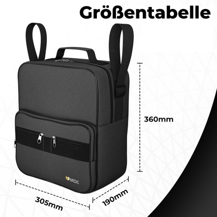 iMedic Deluxe ratiņkrēsla soma – Mugursoma ratiņkrēsla aizmugurei – Ietilpīga uzglabāšanas soma elektroratiņkrēsliem un mobilitātes palīglīdzekļiem – Izturīga un praktiska – Melna