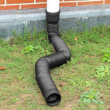 Lietus notekcaurules pagarinājums, elastīgs, izvelkams PE notekas pagarinājums Villa Outdoor, apaļš (melns)