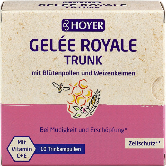 Hoyer Royal Jelly + Pollen dzeramās ampulas 10 dzeramās ampulas