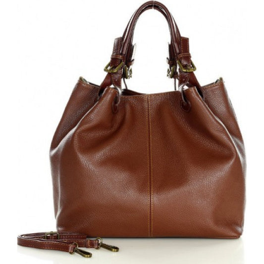 Classic leather shopping bag - MARCO MAZZINI brown (4794-uniw)