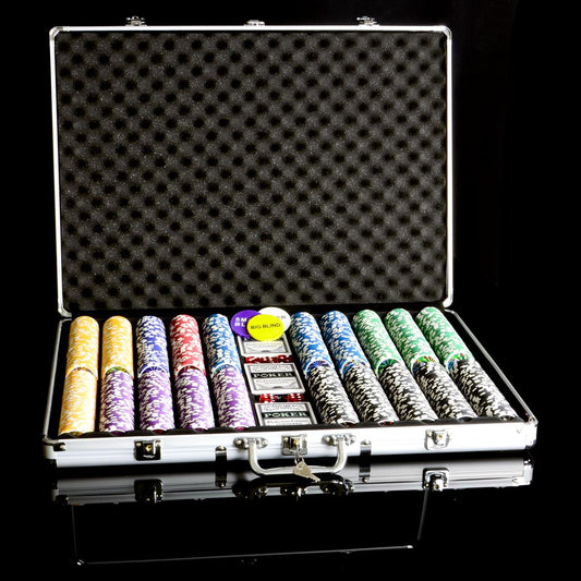 Poker case 1000 laser poker chips poker set aluminum case poker card dice